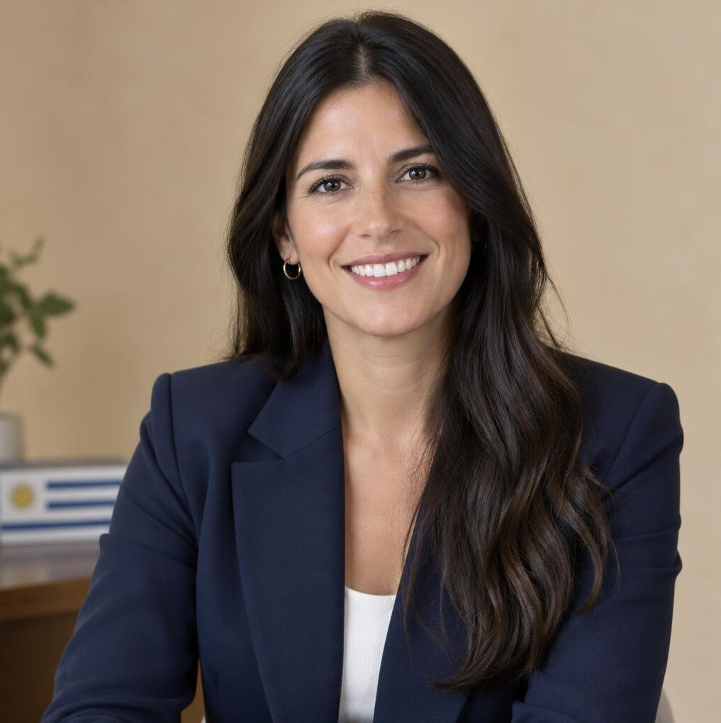 Portrait of a smiling young woman with long dark hair